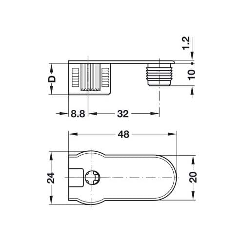 CONECTOR RAFIX 20/19MM SEM REBORDO COM BUCHA NIQUELADO HAFELE