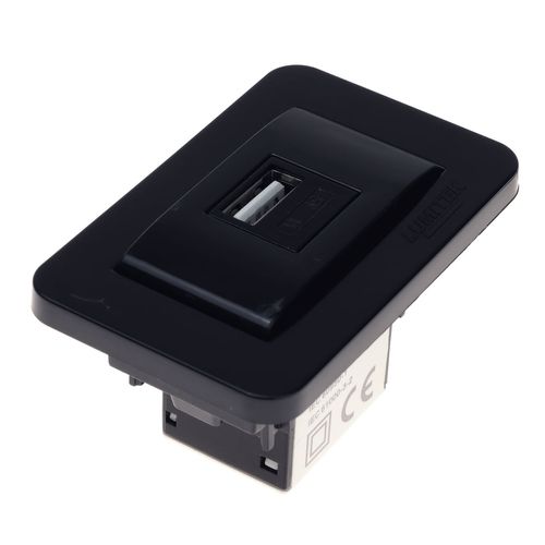 TOMADA PARA MOVEIS USB CHARGER 5V 1A DE EMBUITIR PRETA LUMITEK