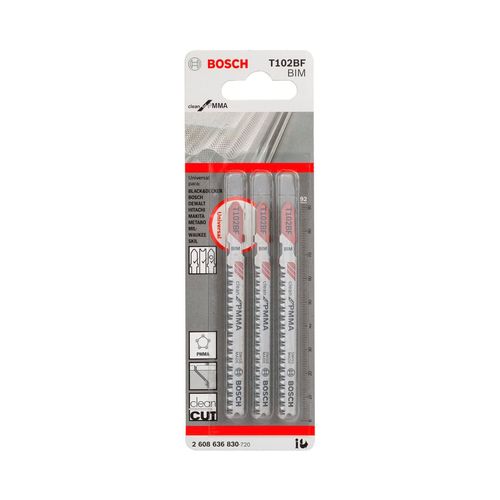 LÂMINA PARA SERRA TICO TICO ACRÍLICO T102BF C/3 PEÇAS BOSCH