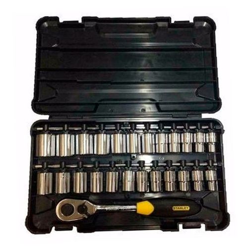 Kit de Soquetes Cromo Vanadio Polido 25 Peças Stmt72657 Stanley