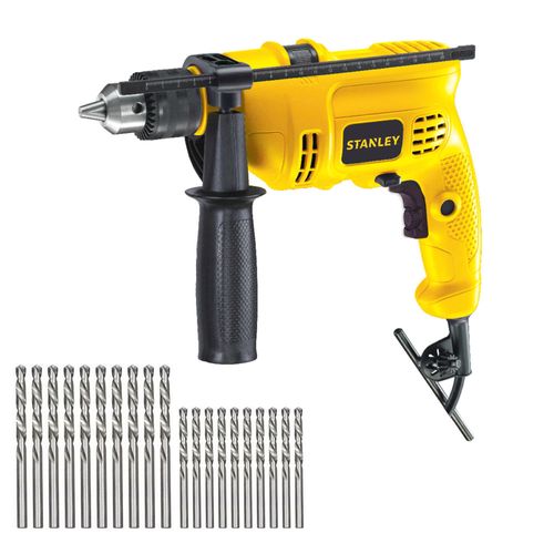 KIT FURADEIRA DE IMPACTO REVERSÍVEL 700W 220V + BROCAS SDH700G20B2 STANLEY