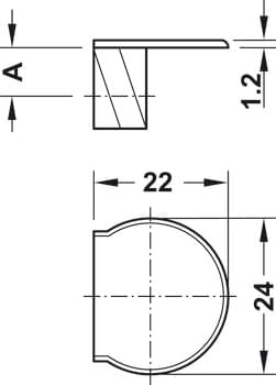 Conector Tab Rasant para Aparafusar 16mm Hafele