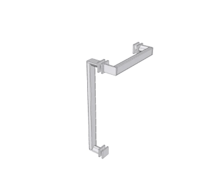 Puxador e Toalheiro Bari para Box Inox Polido e Cromado Zen