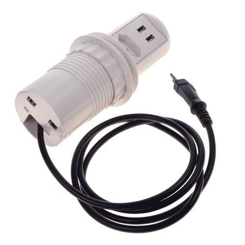 MINI TOTEM MANUAL POP 1 TOMADA 10A+ 2 USB BRANCO QTMOV