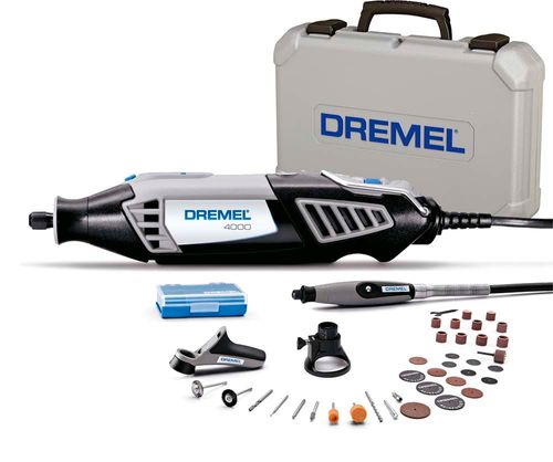 MICRORRETÍFICA 4000 127V COM 3 ACOPLAMENTO + 36 ACESSÓRIOS E MALETA DREMEL