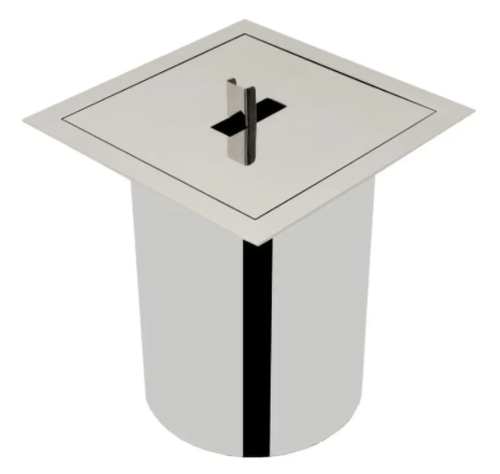 LIXEIRA DE EMBUTIR QUADRADO 5 LITROS INOX POLIDO FORMI