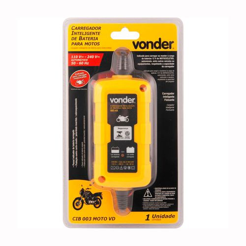 CARREGADOR INTELIGENTE DE BATERIA CIB 003 PARA MOTO VONDER
