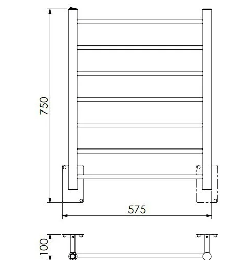 Toalheiro Térmico Fio Oculto Grande Ruby Inox Polido Metalworks