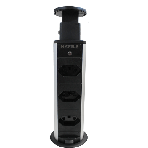 TORRE PLUG-UP 3 TOMADAS 110-250V 16A PRETA HAFELE