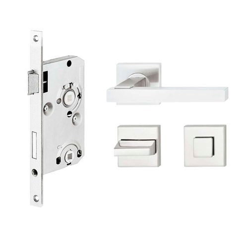 Fechadura Banheiro Quadrus 55mm Inox Escovado Hafele