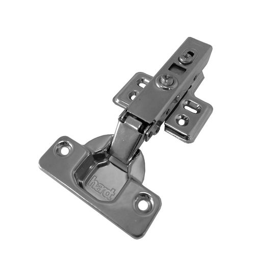 Dobradiça S95 com Amortecedor Clip 98º Reta + Calço 4 Furos Inox Hardt