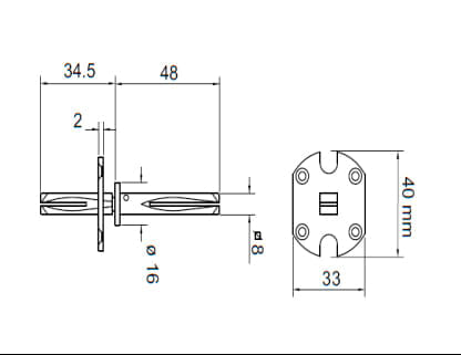 Haste Ferro 0110 para Maçaneta um Lado Fixo Imab