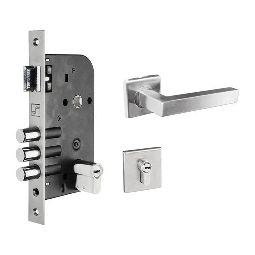Fechadura Externa Quadra 55mm 3 Pinos Inox Escovado Fortezza