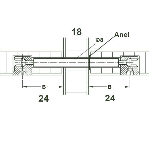 PINO MINIFIX DUPLO B24 19MM COM ANEL HAFELE