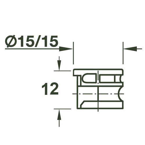 Conector Minifix 15/15mm Niquelado Hafele
