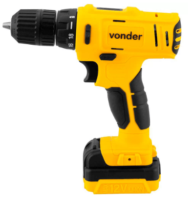 PARAFUSADEIRA E FURADEIRA PFV120 A BATERIA 12V  COM CARREGADOR BIVOLT E MALETA VONDER