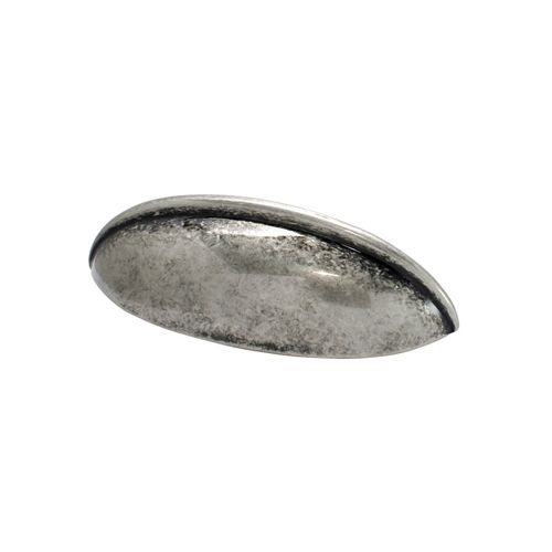 Puxador Concha Aniela 332 64mm Prata Velha Escovada Torralba
