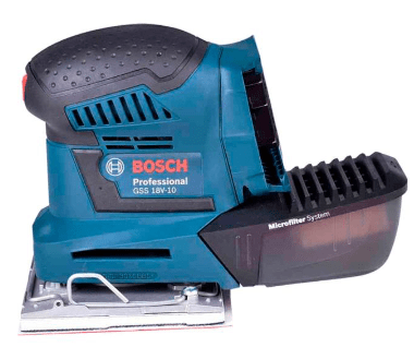 LIXADEIRA ORBITAL À BATERIA GSS 18V-10 PROFESSIONAL SEM BATERIA E CARREGADOR BOSCH