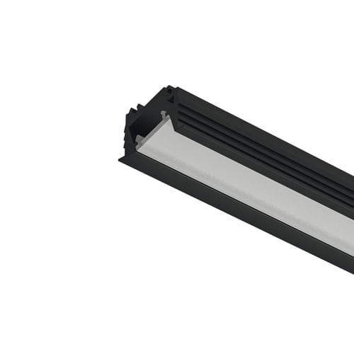 PERFIL LOOX5 1106 DE EMBUTIR 3 METROS PRETO COM DIFUSOR LEITOSO HAFELE