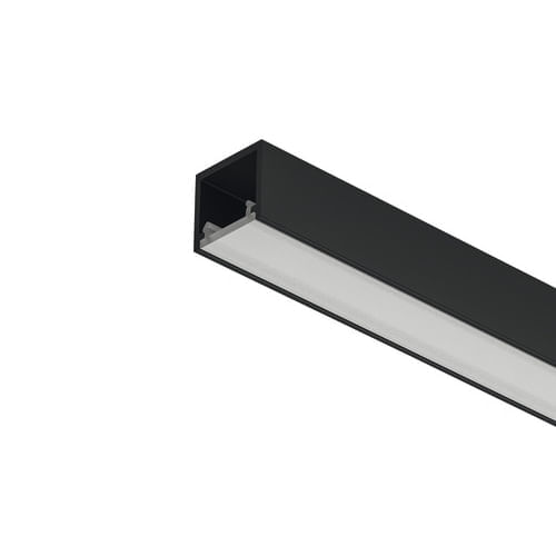 PERFIL LOOX5 2102 DE SOBREPOR PRETO 3 METROS COM DIFUSOR LEITOSO HAFELE