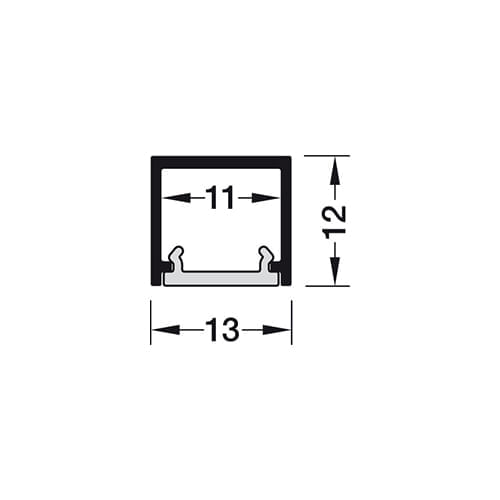 PERFIL LOOX5 2102 DE SOBREPOR PRETO 3 METROS COM DIFUSOR LEITOSO HAFELE