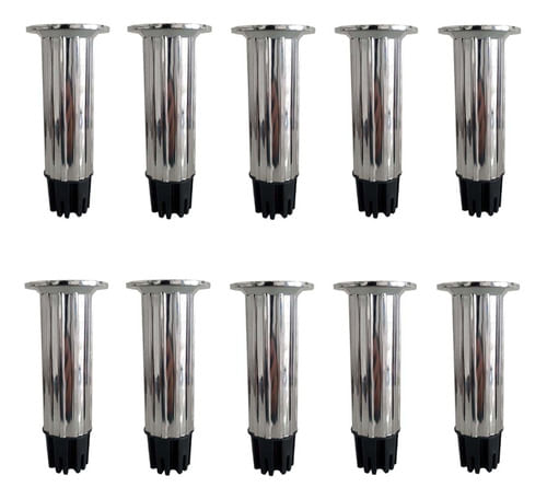 Kit 10 Pés P/ Móveis 14cm com Regulagem Cromado Star