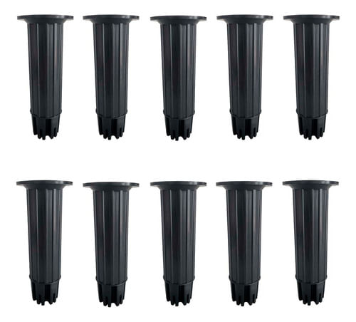 Kit 10 Pés P/ Móveis 14cm com Regulagem Preto  Star