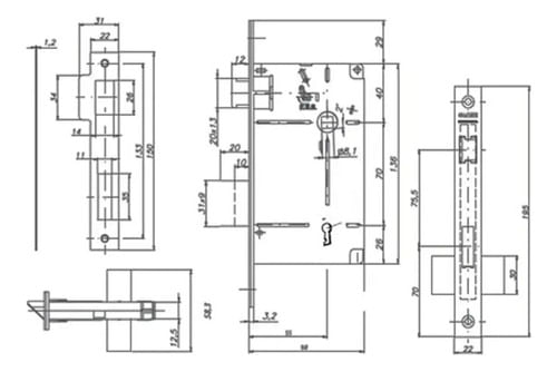 Fechadura Interna 610 St2-55mm Roseta 304 Ltcromado