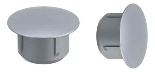 Kit 100 Tapa Furo Plástico 10mm Cinza Claro Star Star Plast