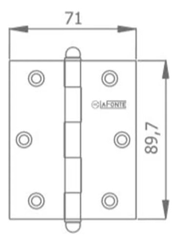 Dobradiça 90 Sem Anel Redondo 3.1/2x3" Acetinado La Fonte