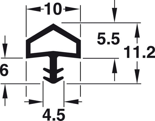 PERFIL DE VEDAÇÃO PARA BATENTE 10MM BRANCO HAFELE