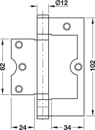 Dobradiça Encaixe 102mm com Rolamento Ixox Fosco Hafele