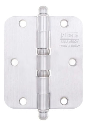 Dobradiça 500 3x2.5 Canto R15 Cromo Acetinado La Fonte