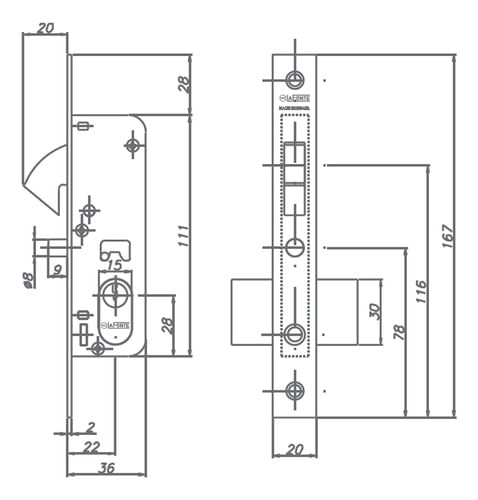 Fechadura Externa Bico Papagaio 22mm 1222 Preto La Fonte