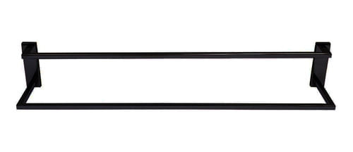 Porta Toalha Dupla Ayra 60cm Inox Preto Fosco Formi