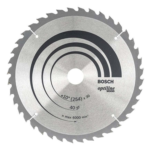 Disco de Serra Optiline Wood 254mm 40 Dentes Bosch