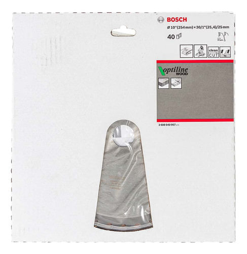 Disco de Serra Optiline Wood 254mm 40 Dentes Bosch