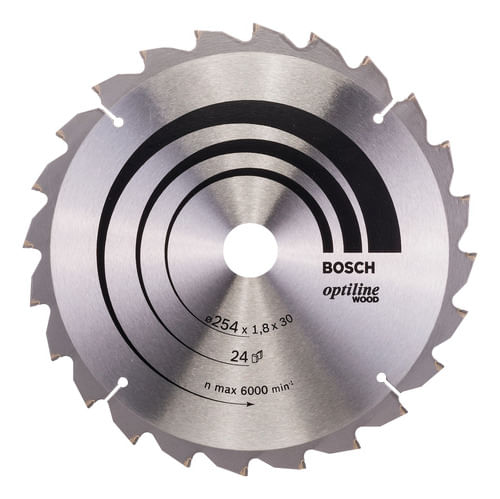 DISCO DE SERRA OPTILINE WOOD 254MM 24 DENTES BOSCH