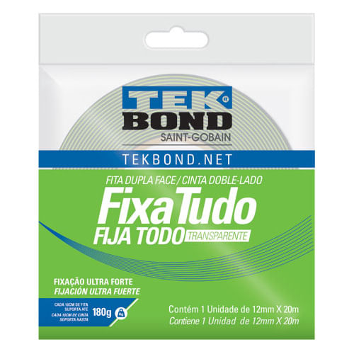 Fita Acrilico Duplaface Interna 12mmx2m Tekbond