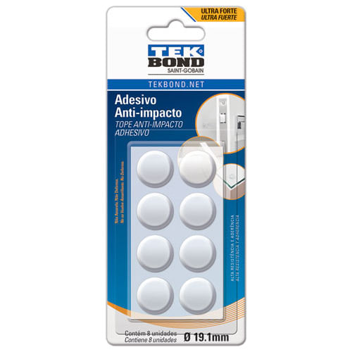 Adesivo Anti-impacto Rendondo - 19.1 Mm 8 Unidades Tekbond
