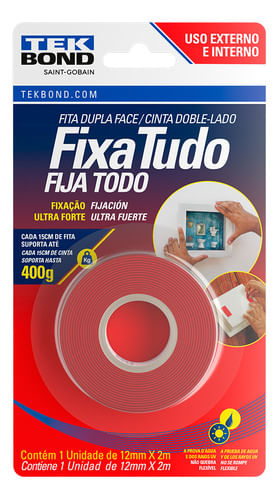 Fita Acrilico  Duplaface Externa 12mmx2m  Tekbond