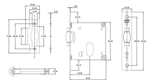 Fechadura Externa 378 Rolete 45 304 Cromado La Fonte