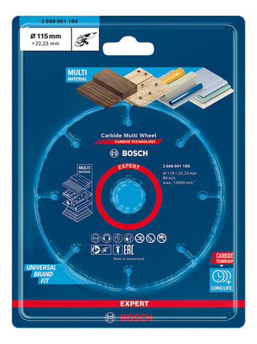Disco de Corte Expert Carbide Multi-wheel 115mm Bosch