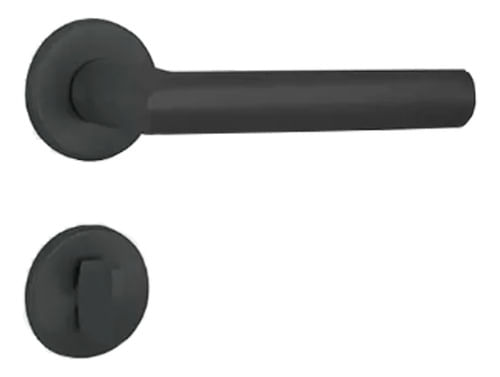 Fechadura Banheiro 892 St2-55mm Roseta 357 Preto Fosco La Fonte