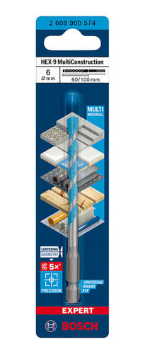Broca Expert Hex-9 Multiconstruction Ø6 X 60 X 100mm Bosch