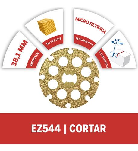 Disco de Corte/perfilar de 38.1mm para Madeira Dremel