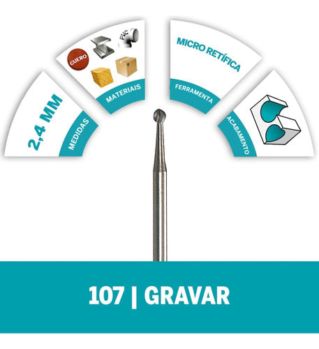 Escareador para Gravar Ponta Redonda 2.4mm Dremel
