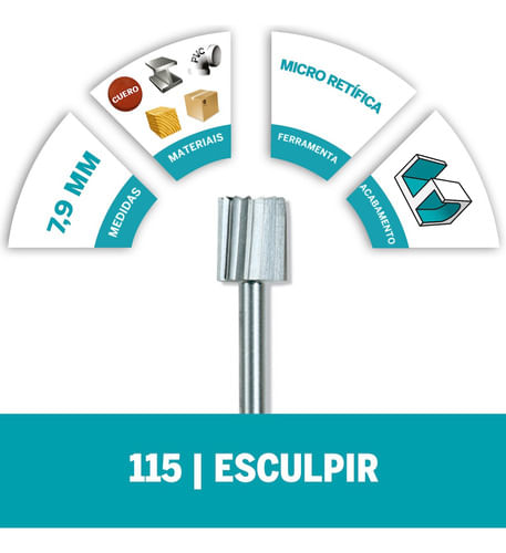 Escareador para Esculpir de Ponta Quadrada de 7,9mm Dremel
