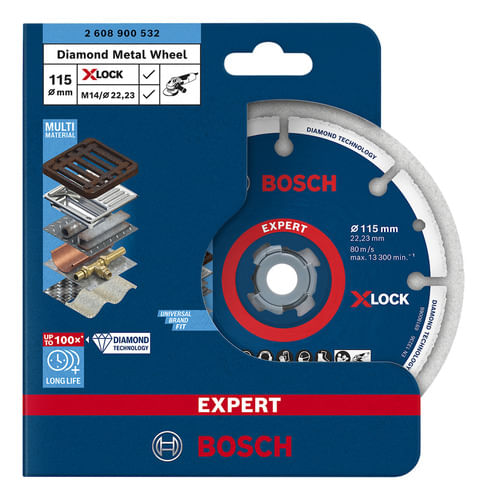 DISCO DIAMANTADO EXPERT PARA METAL 115MM X-LOCK BOSCH