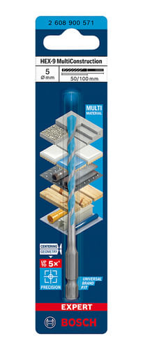 Broca Expert Hex-9 Multiconstruction Ø5 X 50 X 100mm Bosch